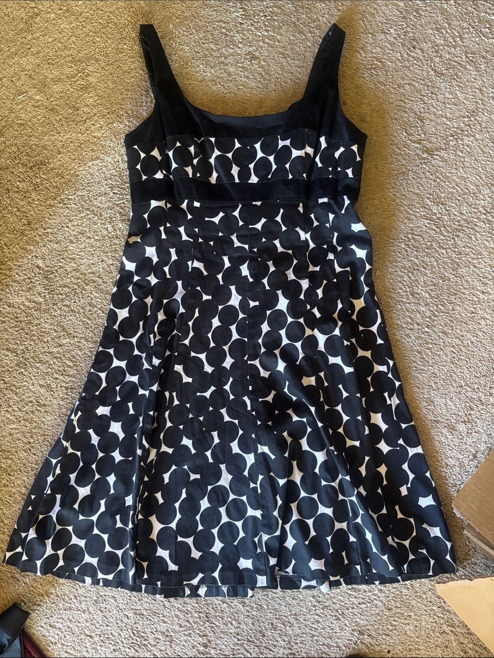 Jones Wear Dress Black & White Polka Dot Fit-and-Flare 12